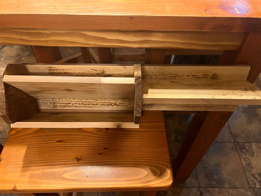 Rustic mail holder with shelf